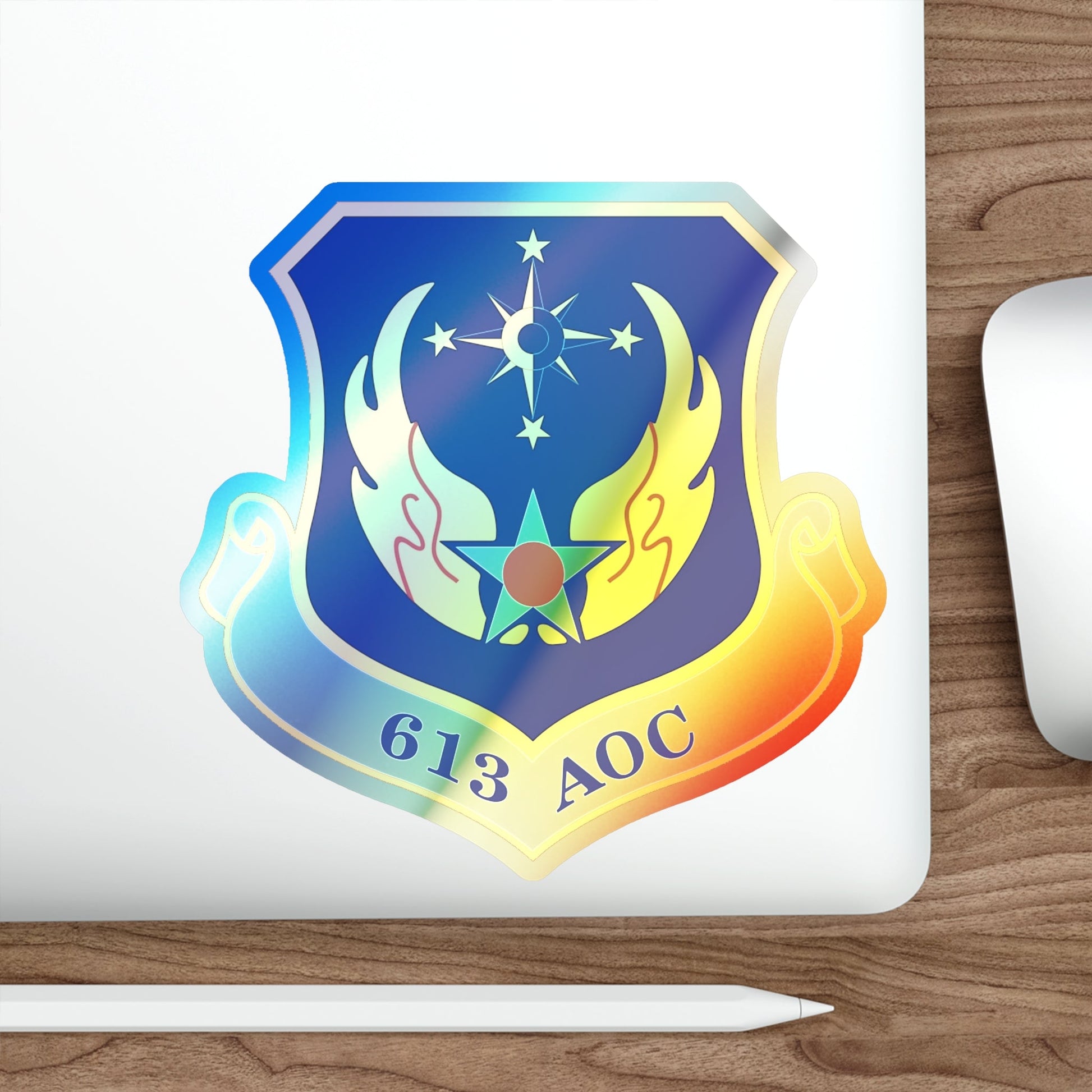 613 Air Operations Center PACAF (U.S. Air Force) Holographic STICKER Die-Cut Vinyl Decal-The Sticker Space