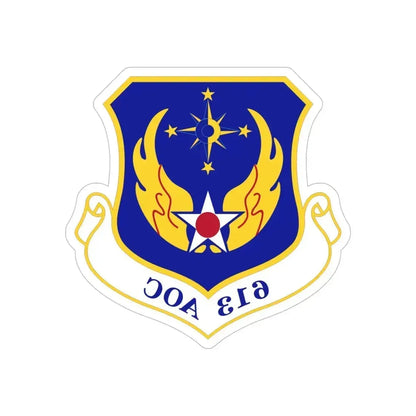 613 Air Operations Center PACAF (U.S. Air Force) REVERSE PRINT Transparent Die-Cut STICKER 6 Inch Die-Cut Transparent - The Sticker Space