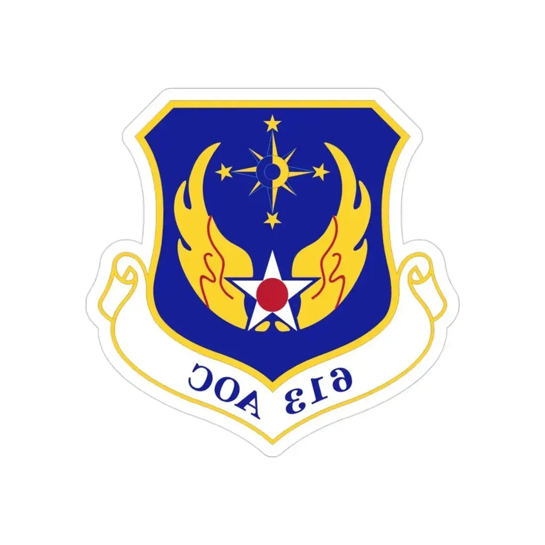 613 Air Operations Center PACAF (U.S. Air Force) REVERSE PRINT Transparent Die-Cut STICKER - The Sticker Space