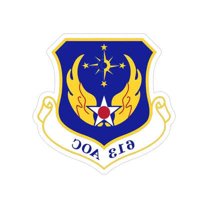 613 Air Operations Center PACAF (U.S. Air Force) REVERSE PRINT Transparent Die-Cut STICKER - The Sticker Space