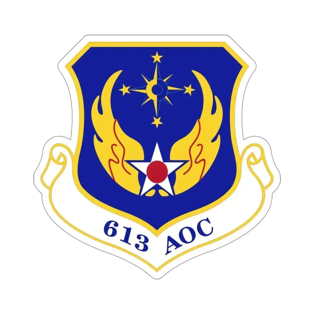 613 Air Operations Center PACAF (U.S. Air Force) STICKER Vinyl Die-Cut Decal 4 Inch - The Sticker Space