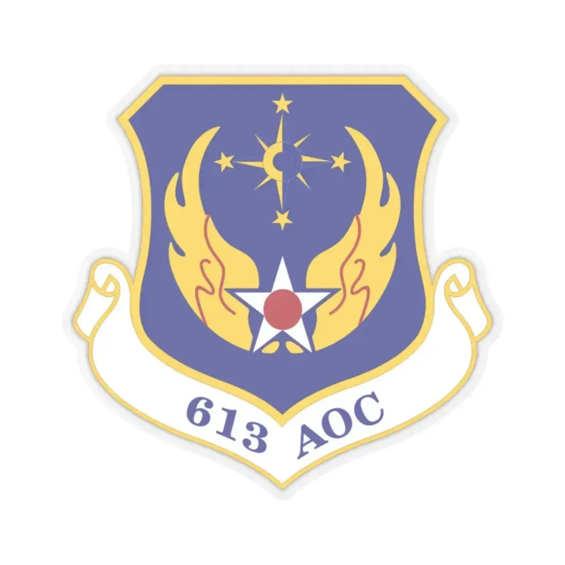 613 Air Operations Center PACAF (U.S. Air Force) STICKER Vinyl Kiss-Cut Decal 2 Inch Transparent - The Sticker Space