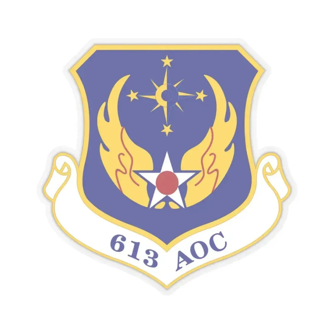 613 Air Operations Center PACAF (U.S. Air Force) STICKER Vinyl Kiss-Cut Decal 3 Inch Transparent - The Sticker Space