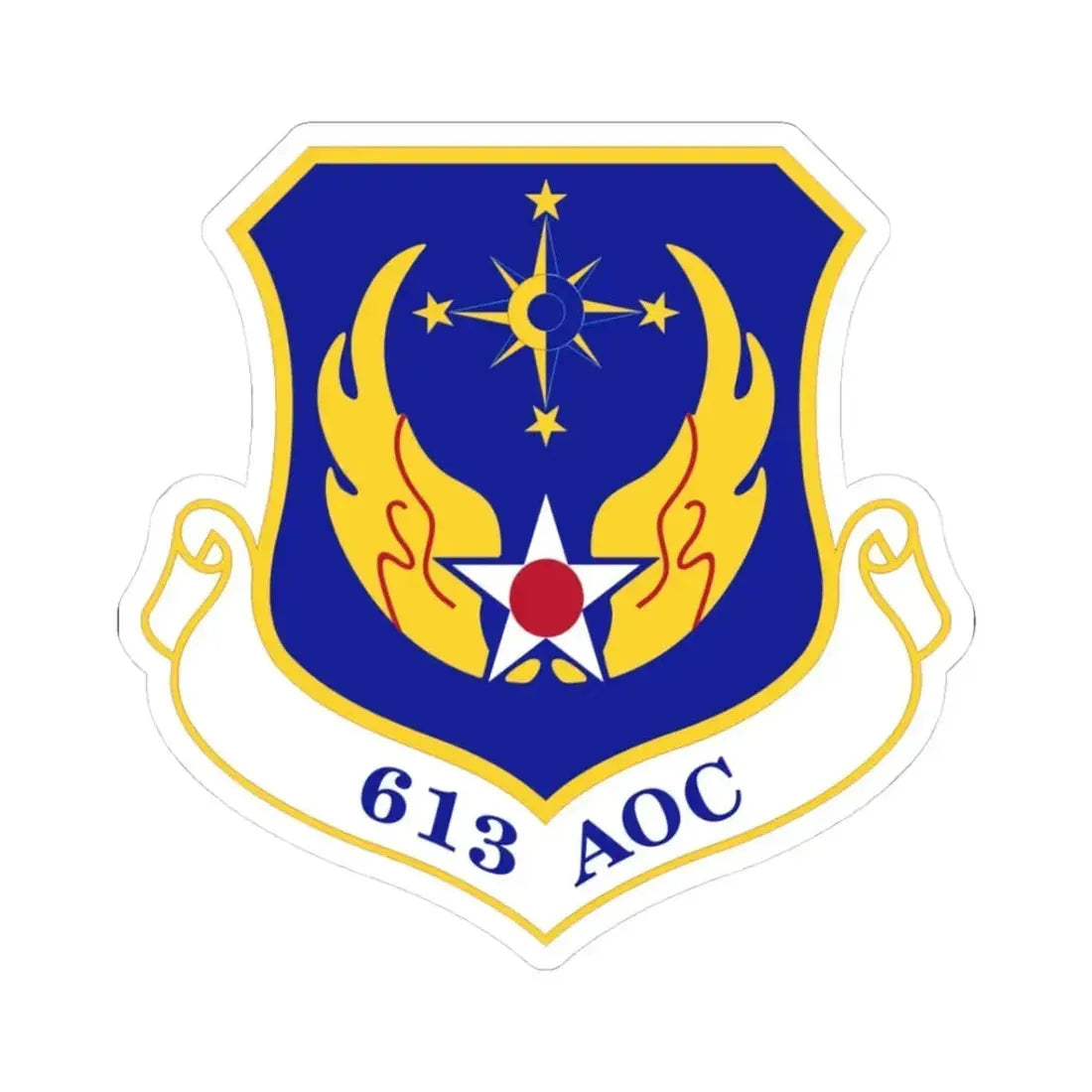 613 Air Operations Center PACAF (U.S. Air Force) STICKER Vinyl Kiss-Cut Decal 3 Inch White - The Sticker Space