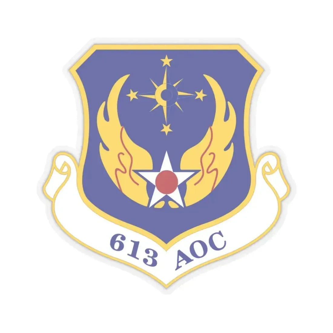 613 Air Operations Center PACAF (U.S. Air Force) STICKER Vinyl Kiss-Cut Decal 4 Inch Transparent - The Sticker Space