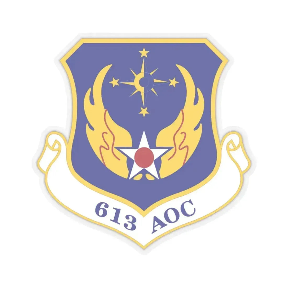 613 Air Operations Center PACAF (U.S. Air Force) STICKER Vinyl Kiss-Cut Decal 6 Inch Transparent - The Sticker Space