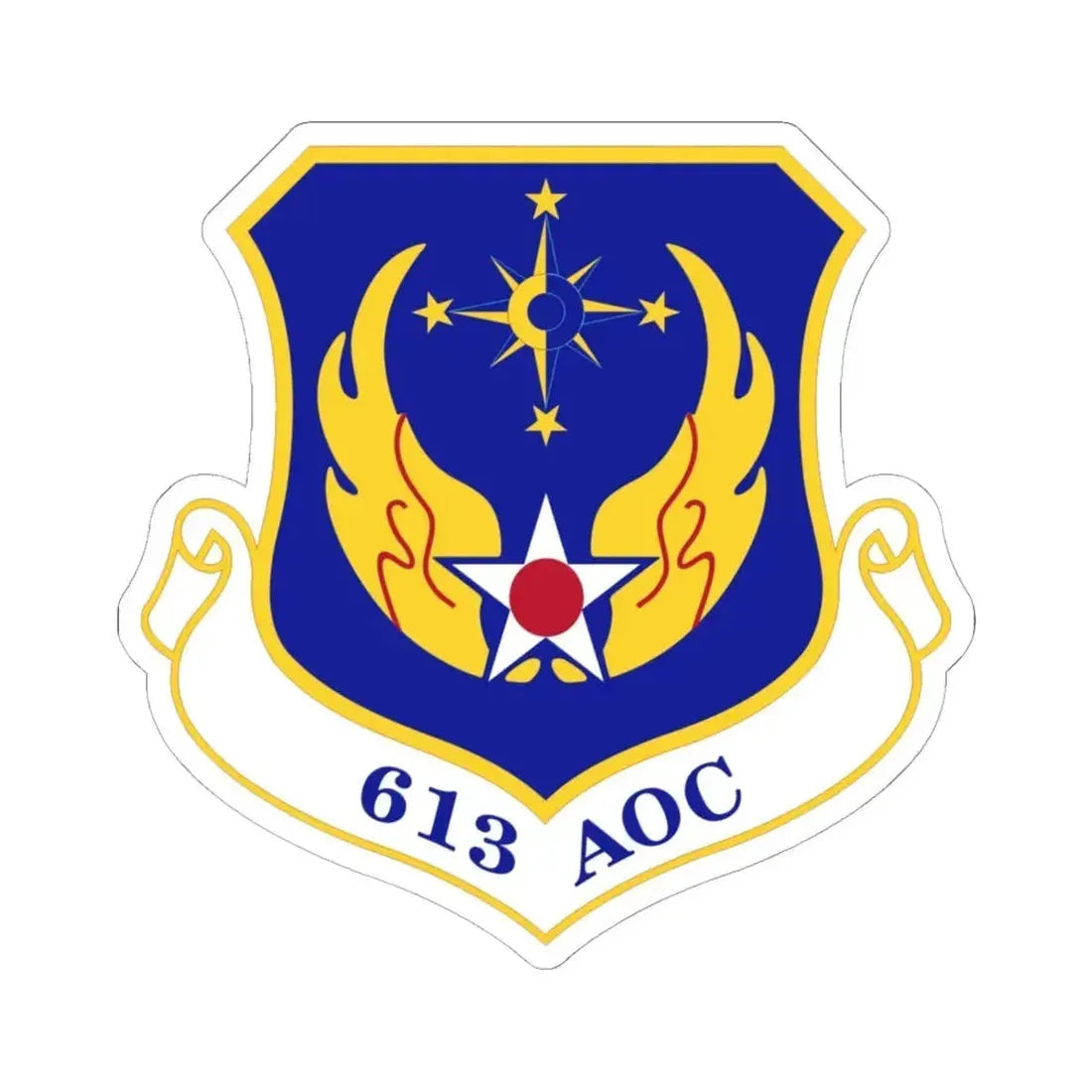 613 Air Operations Center PACAF (U.S. Air Force) STICKER Vinyl Kiss-Cut Decal 6 Inch White - The Sticker Space