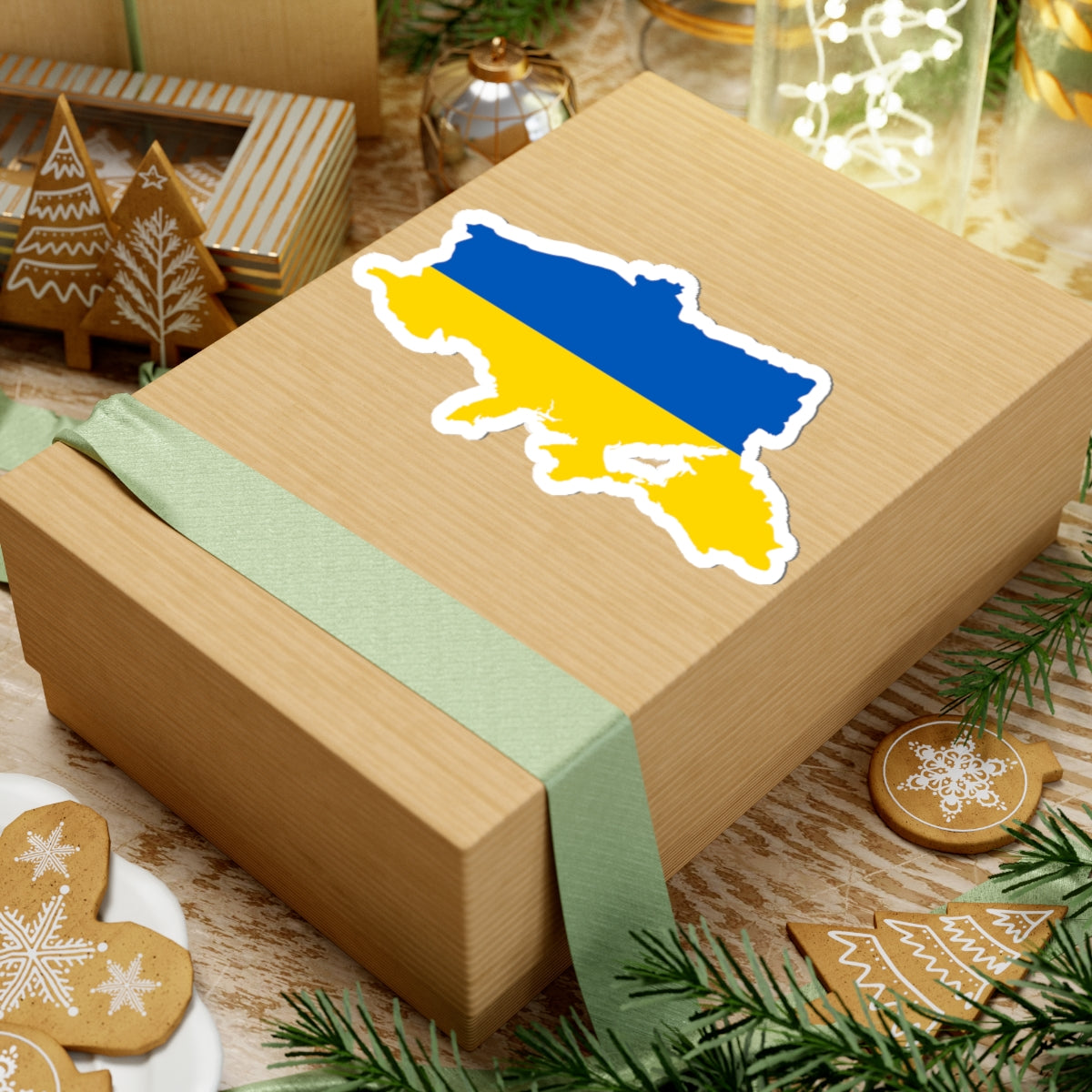 Flag map of Ukrainian Peoples Republic (Ukraine) STICKER Vinyl Kiss-Cut Decal
