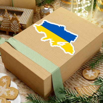 Flag map of Ukrainian Peoples Republic (Ukraine) STICKER Vinyl Kiss-Cut Decal