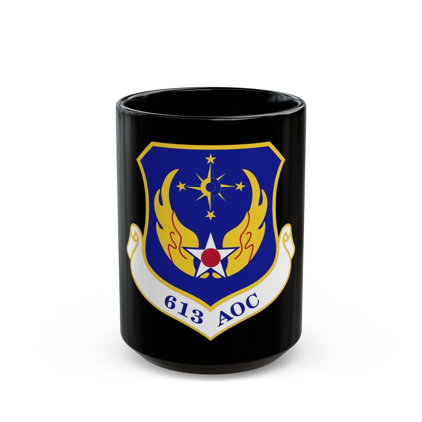 613th Air and Space Operations Center (U.S. Air Force) Black Coffee Mug-15oz-The Sticker Space