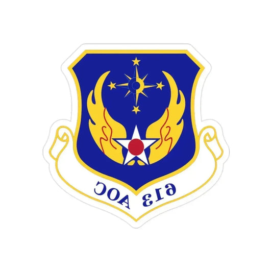 613th Air and Space Operations Center (U.S. Air Force) REVERSE PRINT Transparent Die-Cut STICKER 2 Inch Die-Cut Transparent - The Sticker Space