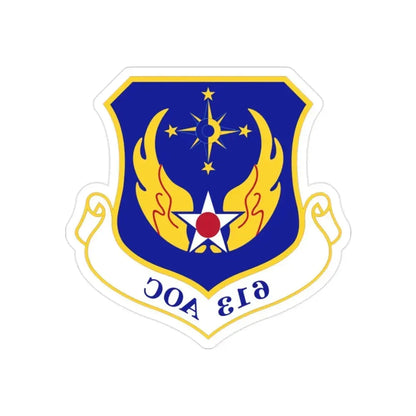 613th Air and Space Operations Center (U.S. Air Force) REVERSE PRINT Transparent Die-Cut STICKER - The Sticker Space