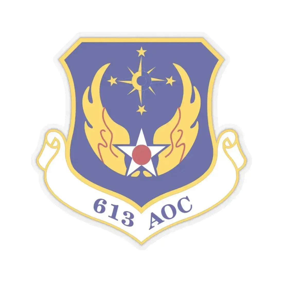 613th Air and Space Operations Center (U.S. Air Force) STICKER Vinyl Kiss-Cut Decal 4 Inch Transparent - The Sticker Space