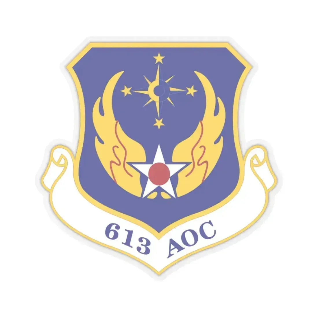 613th Air and Space Operations Center (U.S. Air Force) STICKER Vinyl Kiss-Cut Decal 6 Inch Transparent - The Sticker Space