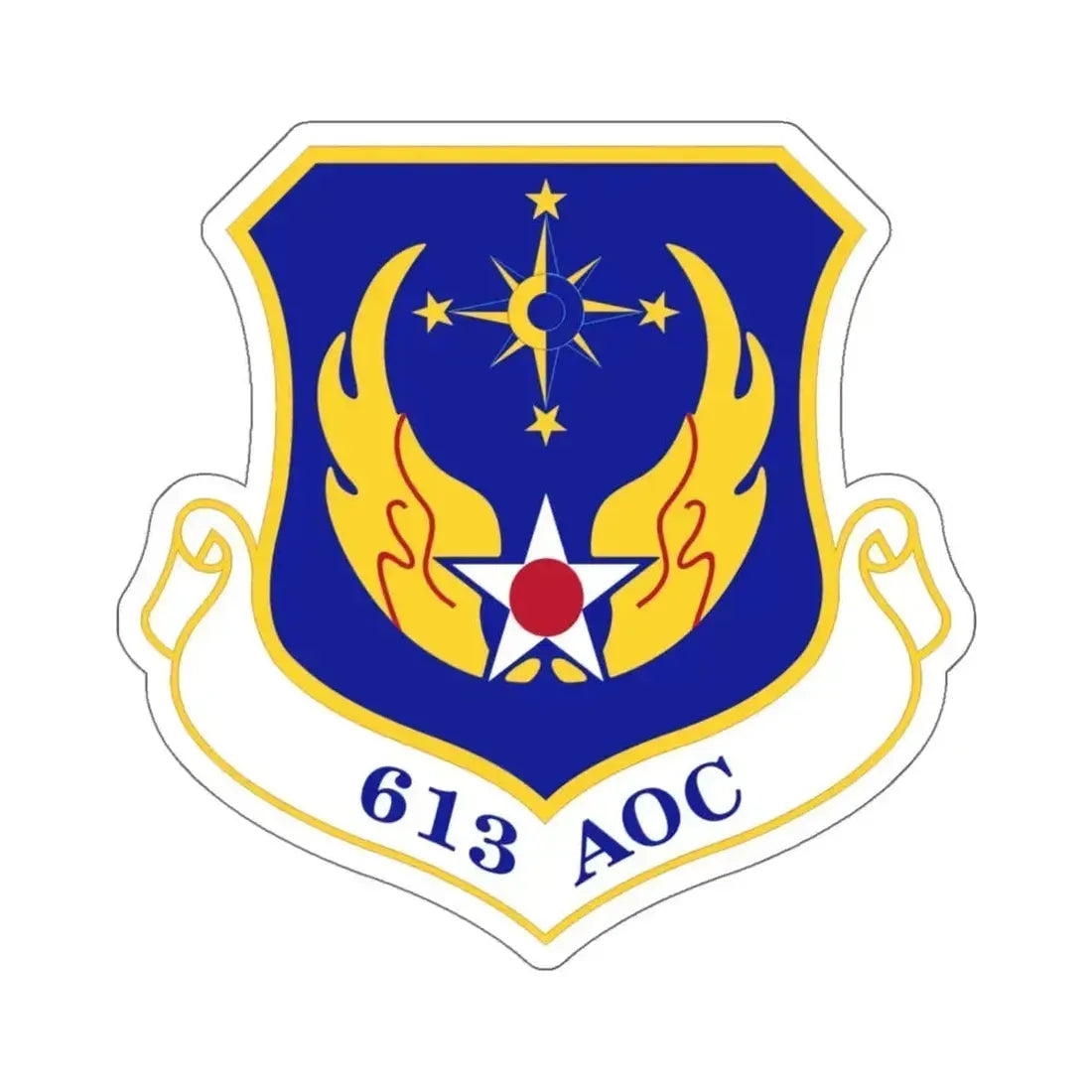 613th Air and Space Operations Center (U.S. Air Force) STICKER Vinyl Kiss-Cut Decal 6 Inch White - The Sticker Space
