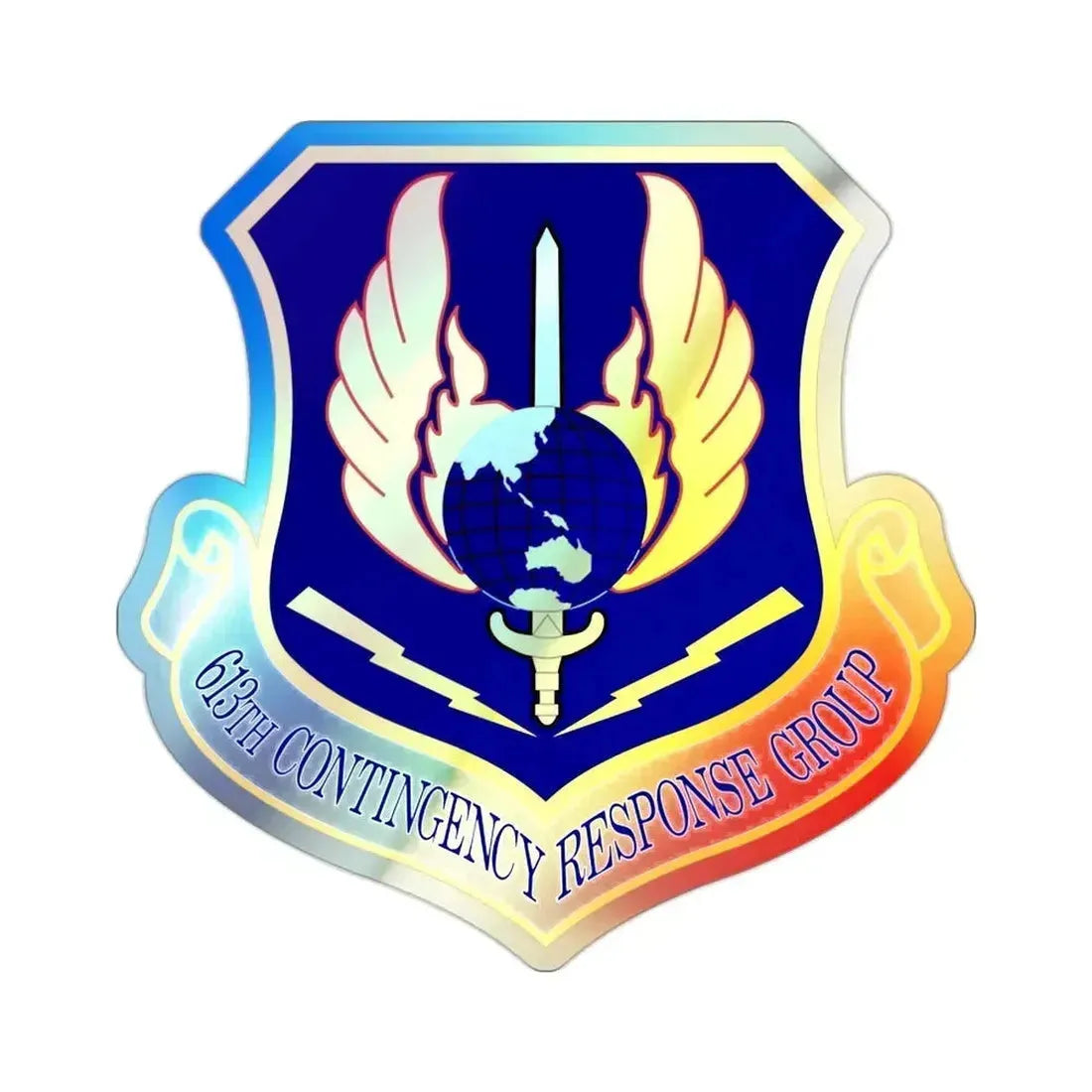 613th Contingency Response Group (U.S. Air Force) Holographic STICKER Die-Cut Vinyl Decal 2 Inch Holographic - The Sticker Space