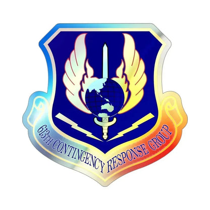 613th Contingency Response Group (U.S. Air Force) Holographic STICKER Die-Cut Vinyl Decal 4 Inch Holographic - The Sticker Space