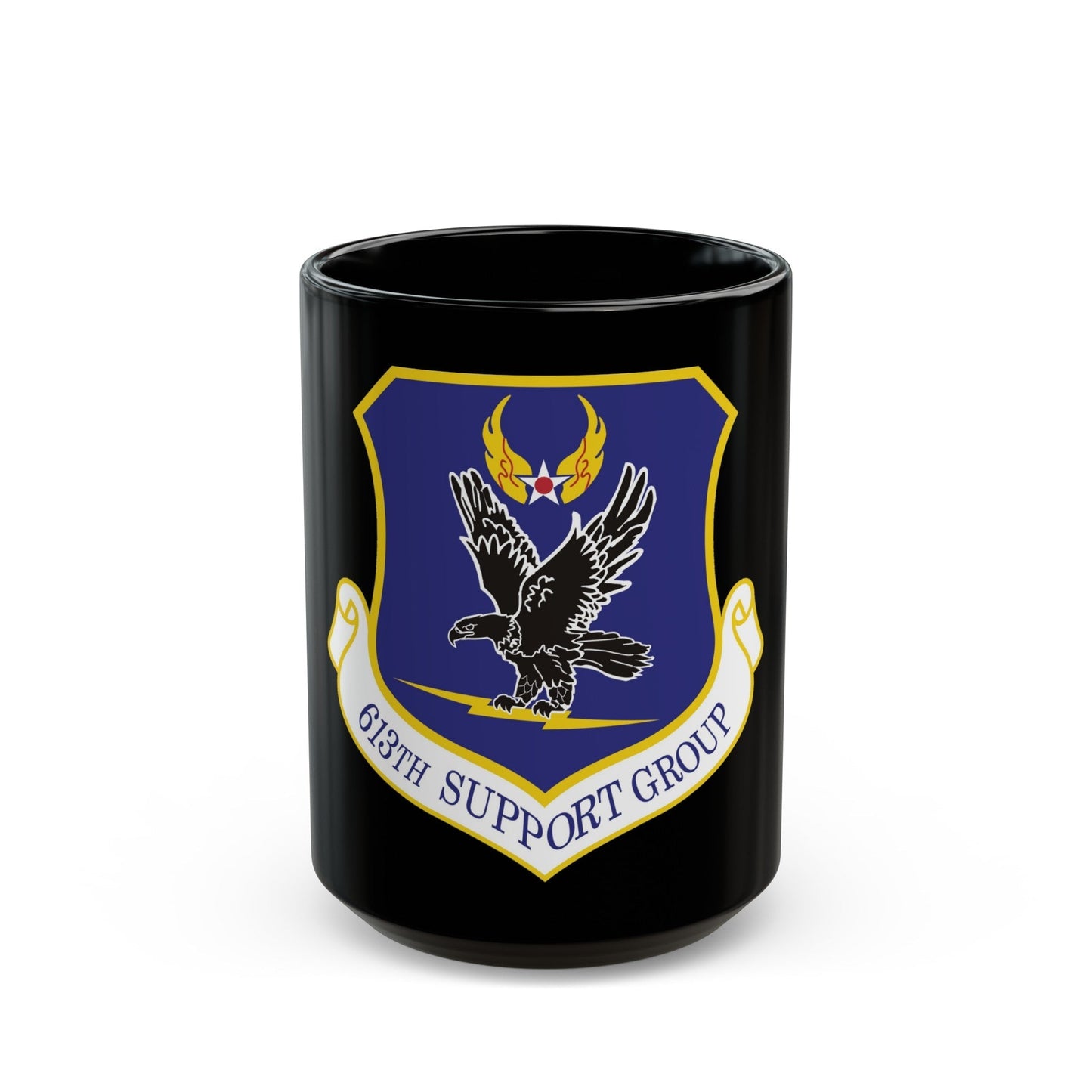 613th Support Group (U.S. Air Force) Black Coffee Mug-15oz-The Sticker Space