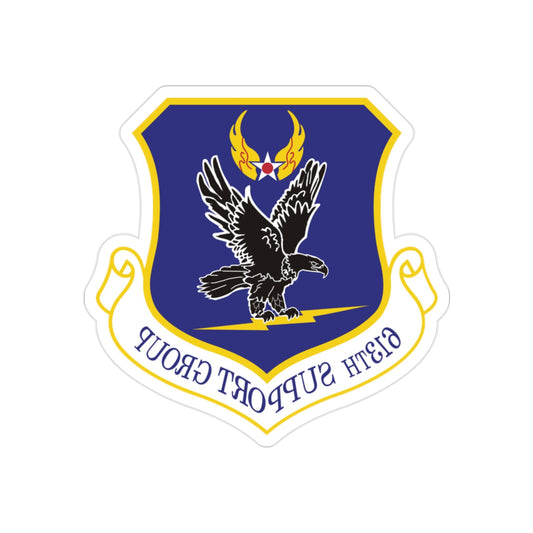 613th Support Group (U.S. Air Force) REVERSE PRINT Transparent STICKER-2" × 2"-The Sticker Space