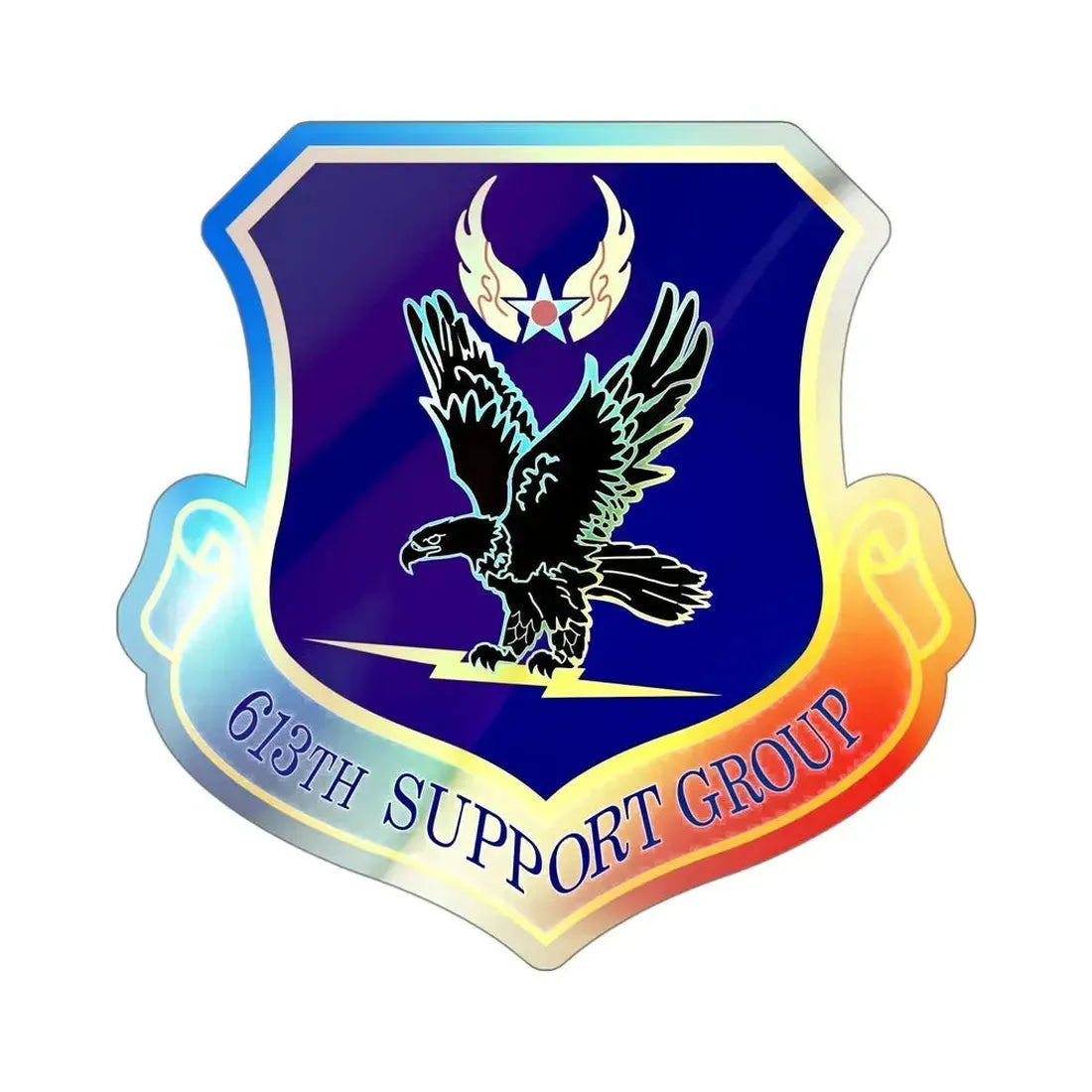 613th Support Group (U.S. Air Force) Holographic STICKER Die-Cut Vinyl Decal 4 Inch Holographic - The Sticker Space