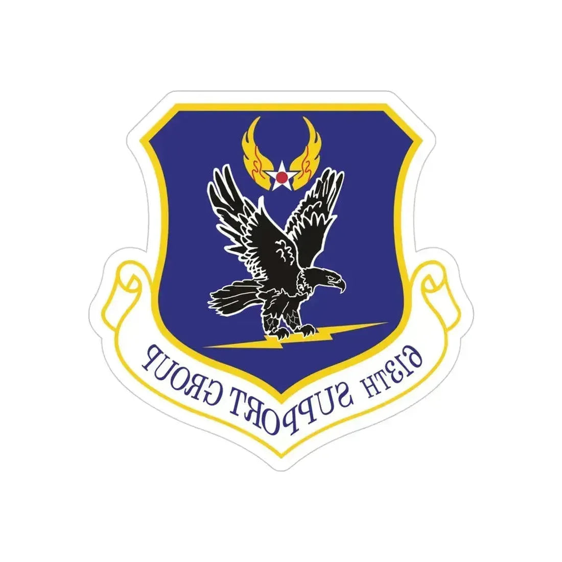 613th Support Group (U.S. Air Force) REVERSE PRINT Transparent Die-Cut STICKER 4 Inch Die-Cut Transparent - The Sticker Space