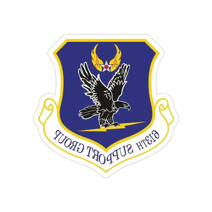 613th Support Group (U.S. Air Force) REVERSE PRINT Transparent Die-Cut STICKER 4 Inch Die-Cut Transparent - The Sticker Space