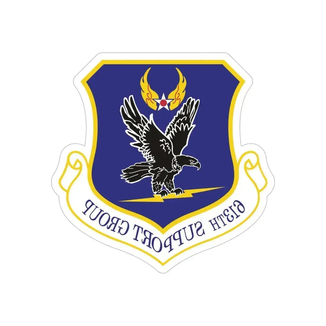 613th Support Group (U.S. Air Force) REVERSE PRINT Transparent Die-Cut STICKER 6 Inch Die-Cut Transparent - The Sticker Space
