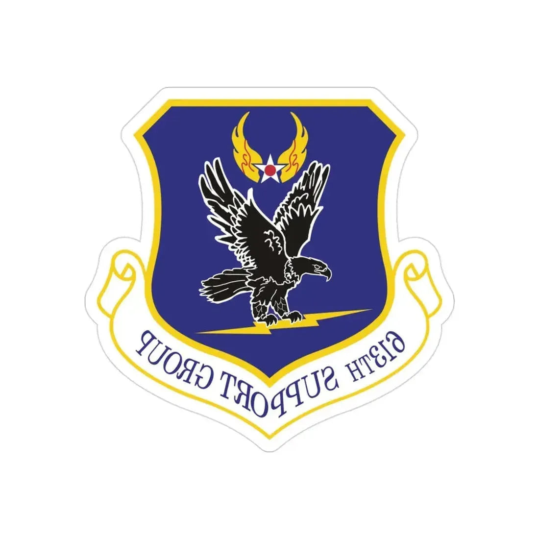 613th Support Group (U.S. Air Force) REVERSE PRINT Transparent Die-Cut STICKER - The Sticker Space