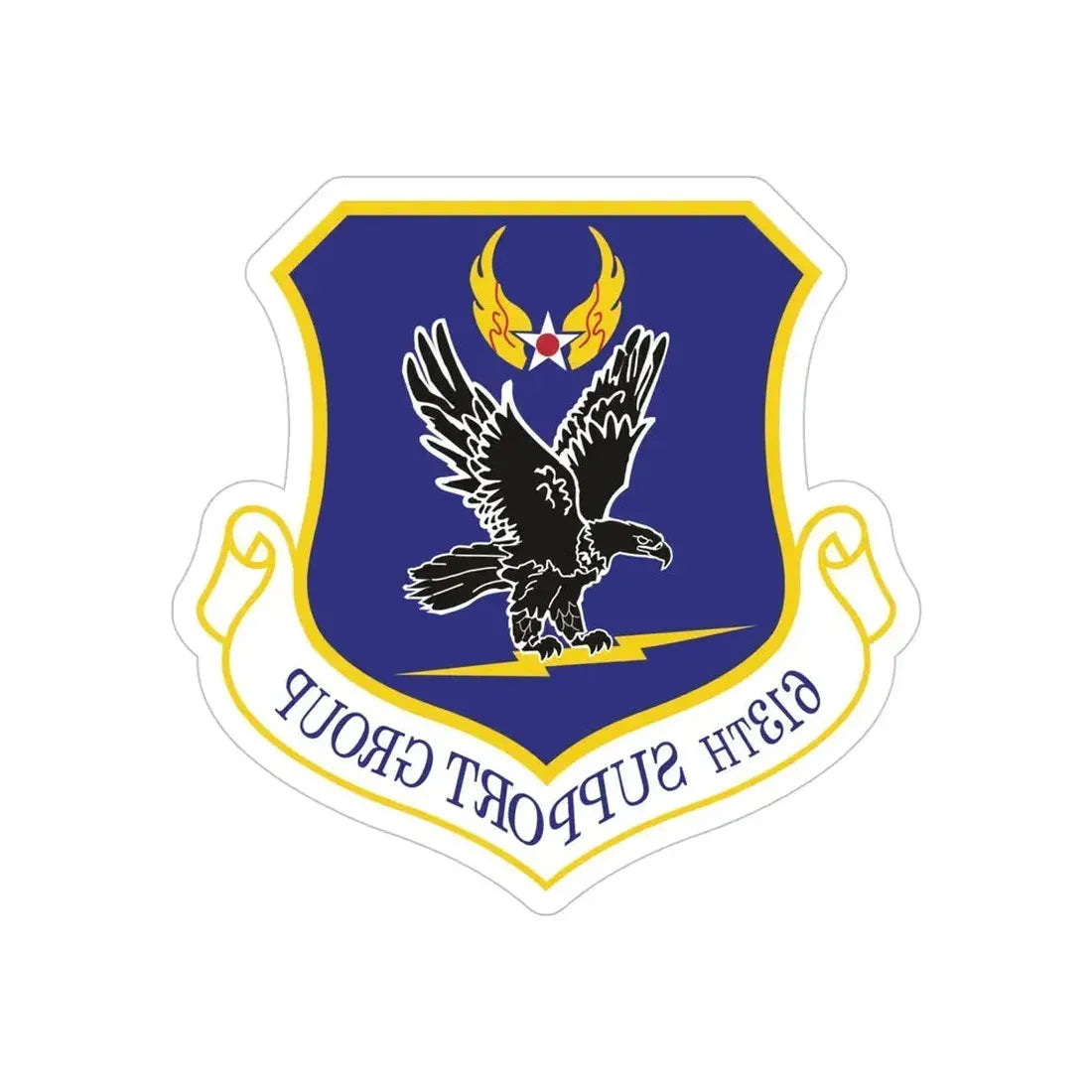 613th Support Group (U.S. Air Force) REVERSE PRINT Transparent Die-Cut STICKER - The Sticker Space