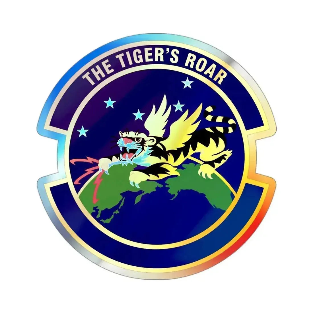 614 Air and Space Communications Squadron AFSPC (U.S. Air Force) Holographic STICKER Die-Cut Vinyl Decal 3 Inch Holographic - The Sticker Space