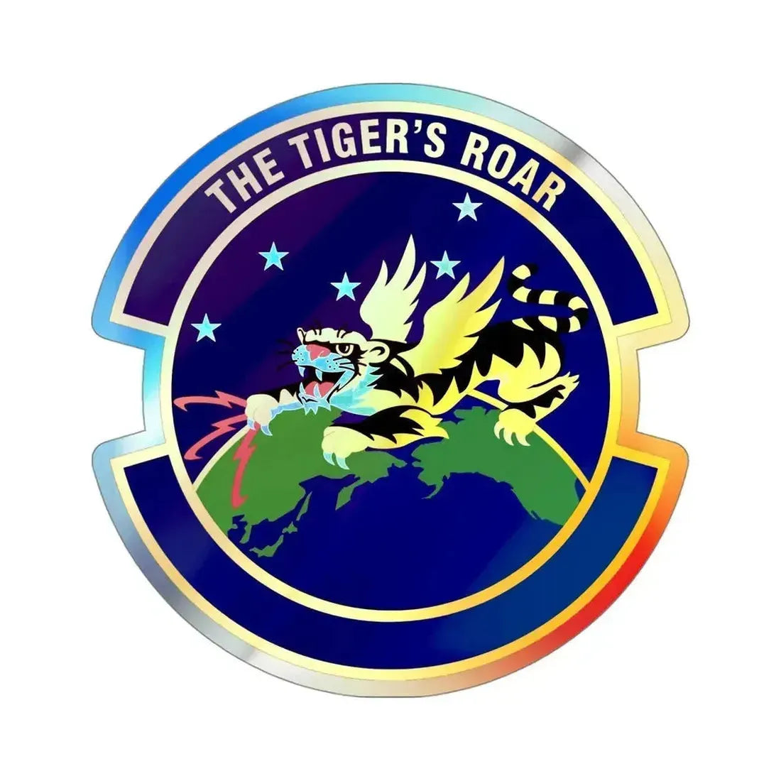 614 Air and Space Communications Squadron AFSPC (U.S. Air Force) Holographic STICKER Die-Cut Vinyl Decal 4 Inch Holographic - The Sticker Space