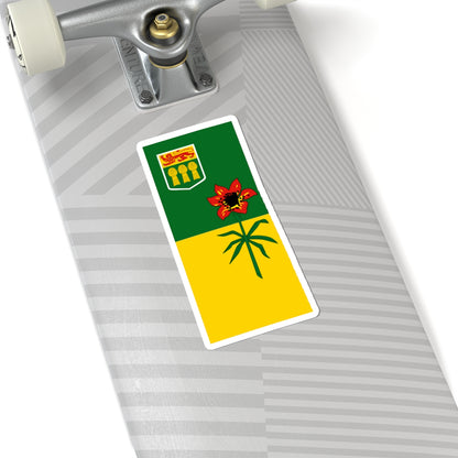Flag-map of Saskatchewan (Canada) STICKER Vinyl Kiss-Cut Decal