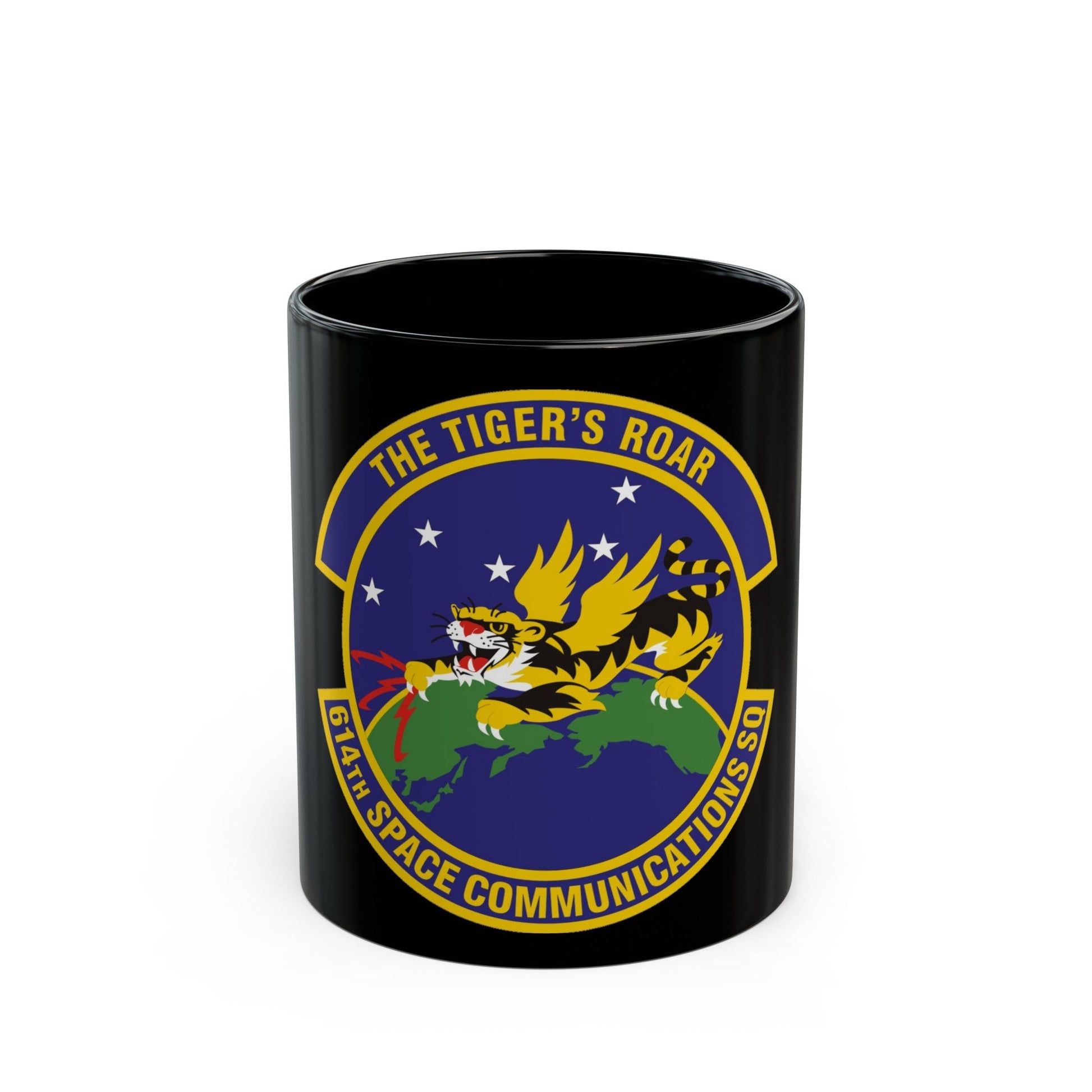 614th Space Communications Squadron (U.S. Air Force) Black Coffee Mug-11oz-The Sticker Space