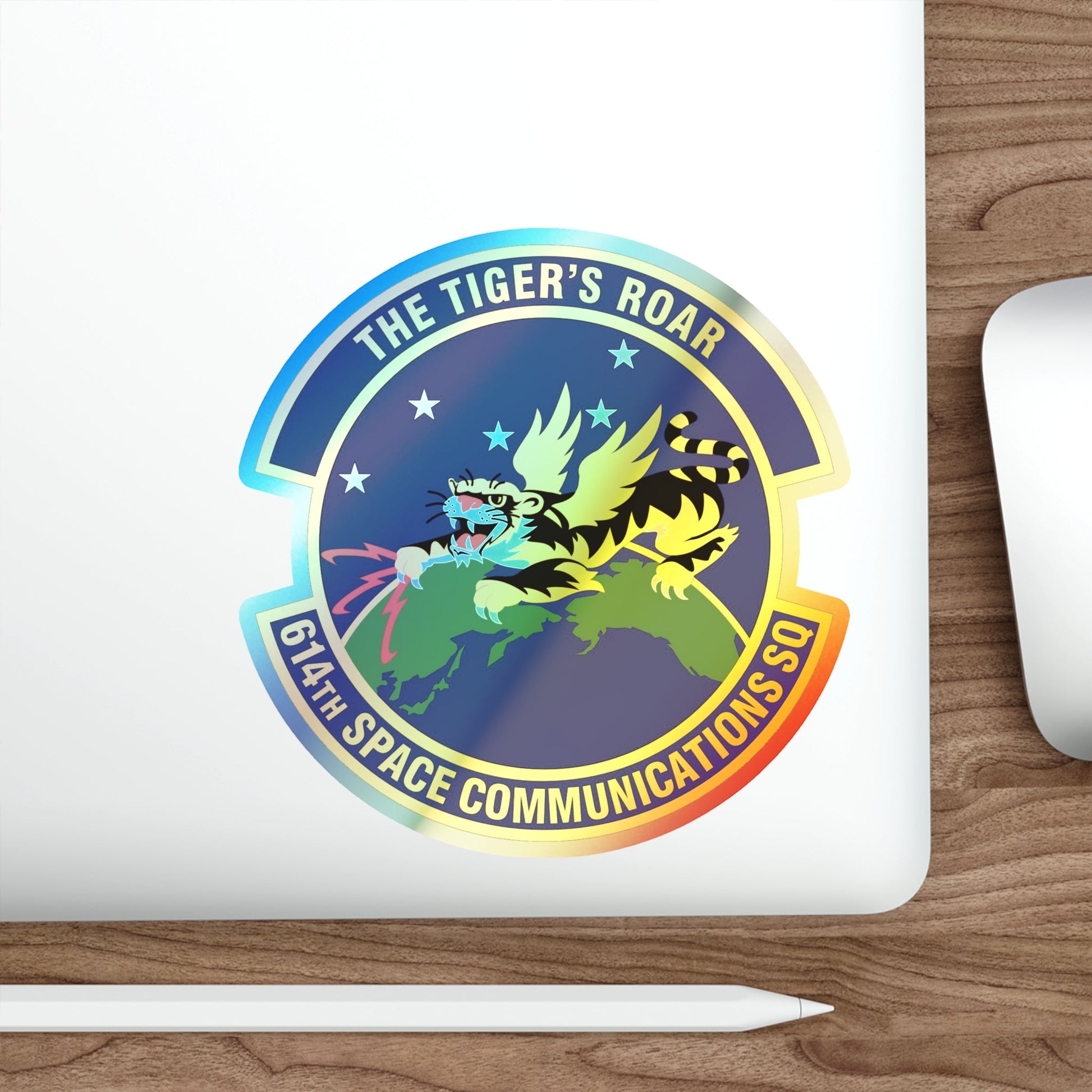 614th Space Communications Squadron (U.S. Air Force) Holographic STICKER Die-Cut Vinyl Decal-The Sticker Space