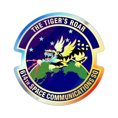 614th Space Communications Squadron (U.S. Air Force) Holographic STICKER Die-Cut Vinyl Decal 3 Inch Holographic - The Sticker Space