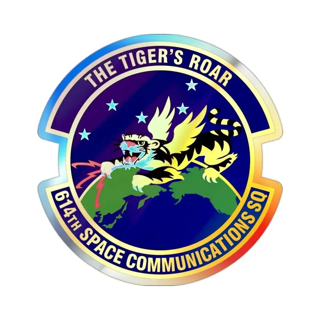 614th Space Communications Squadron (U.S. Air Force) Holographic STICKER Die-Cut Vinyl Decal - The Sticker Space