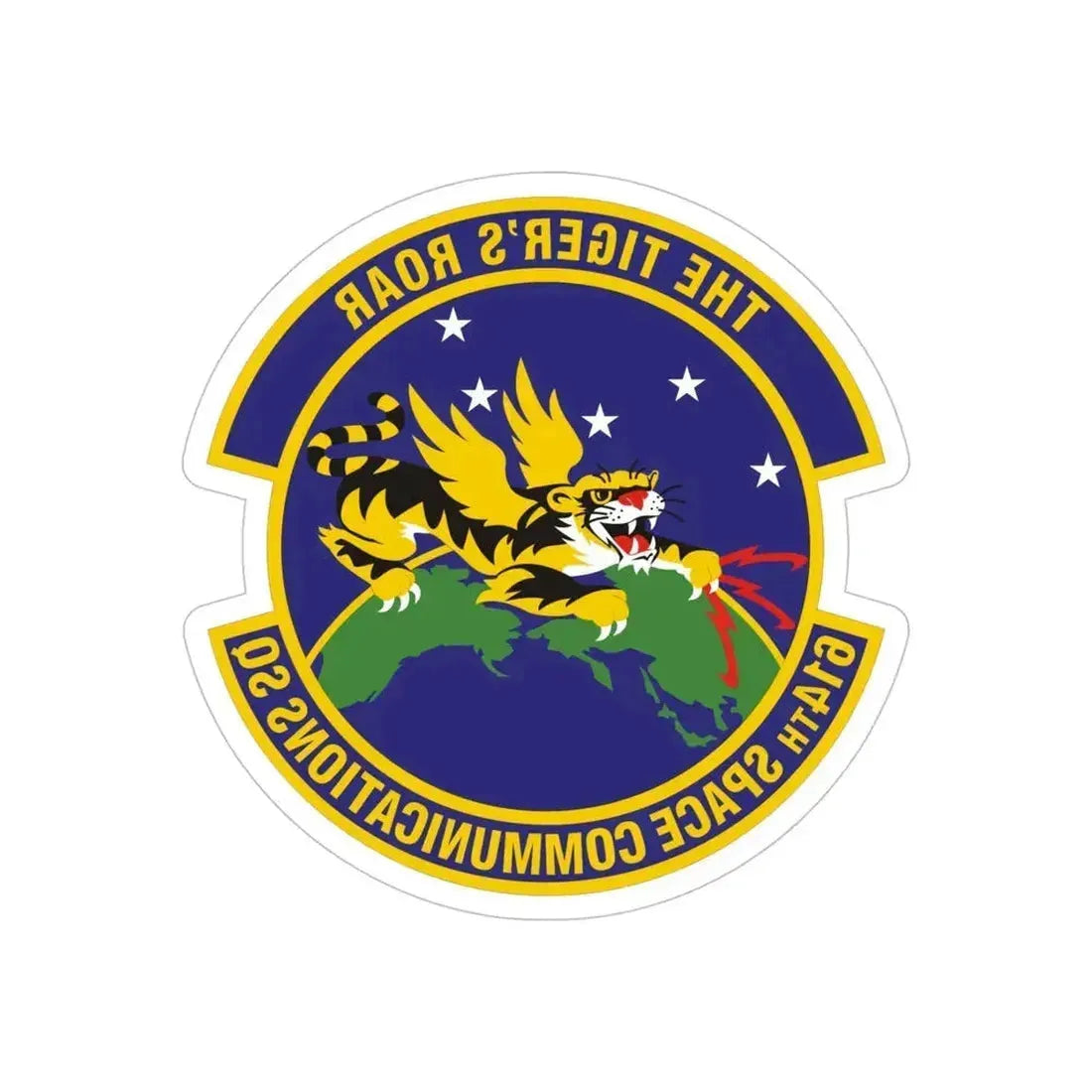614th Space Communications Squadron (U.S. Air Force) REVERSE PRINT Transparent Die-Cut STICKER 5 Inch Die-Cut Transparent - The Sticker Space