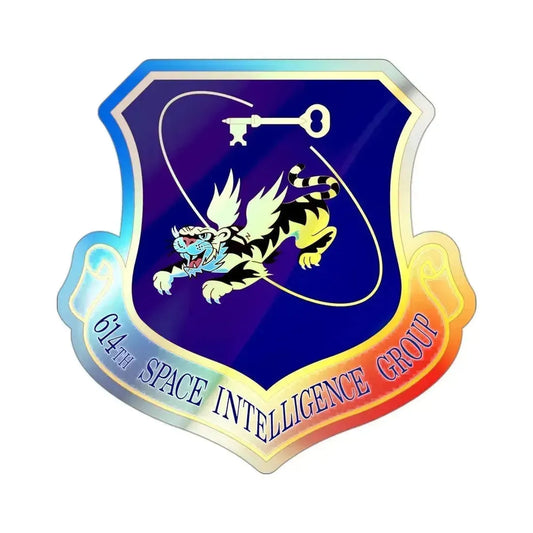 614th Space Intelligence Group (U.S. Air Force) Holographic STICKER Die-Cut Vinyl Decal 3 Inch Holographic - The Sticker Space