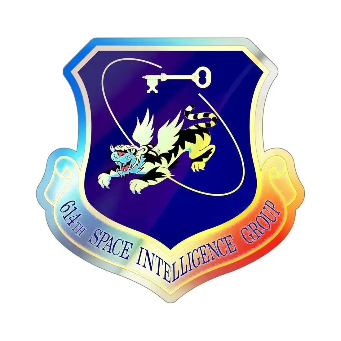 614th Space Intelligence Group (U.S. Air Force) Holographic STICKER Die-Cut Vinyl Decal 6 Inch Holographic - The Sticker Space