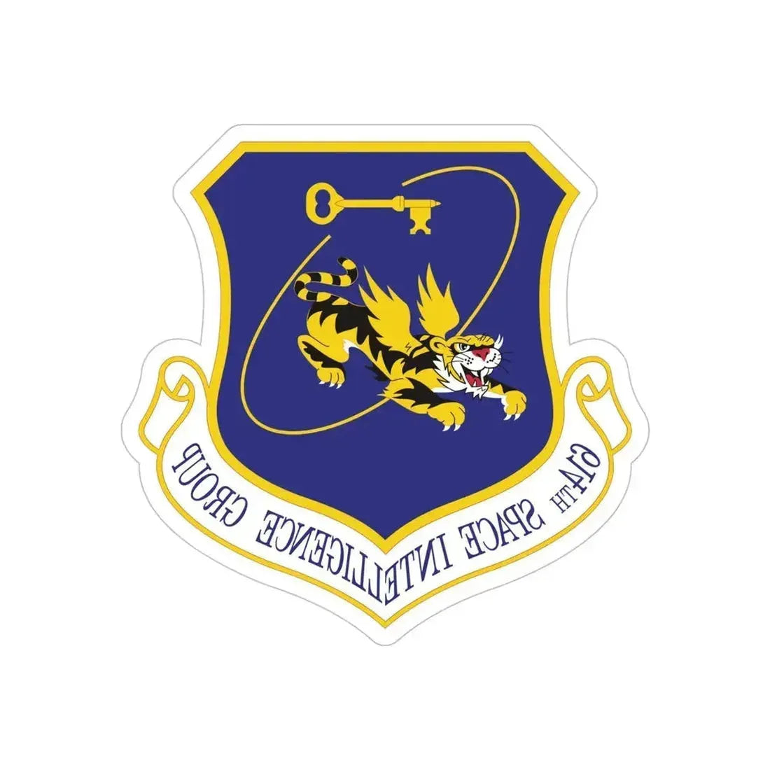 614th Space Intelligence Group (U.S. Air Force) REVERSE PRINT Transparent Die-Cut STICKER 5 Inch Die-Cut Transparent - The Sticker Space