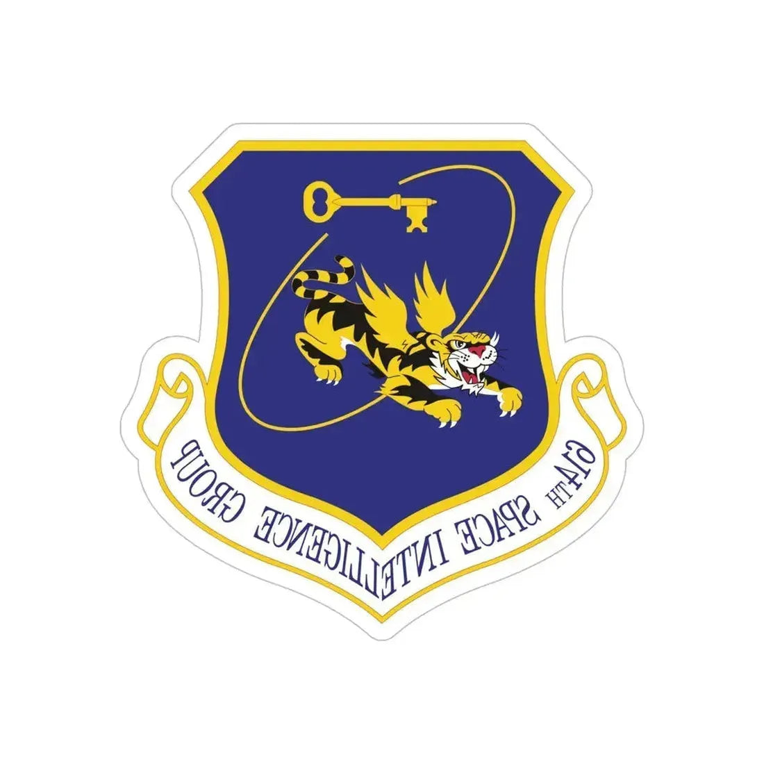 614th Space Intelligence Group (U.S. Air Force) REVERSE PRINT Transparent Die-Cut STICKER 6 Inch Die-Cut Transparent - The Sticker Space
