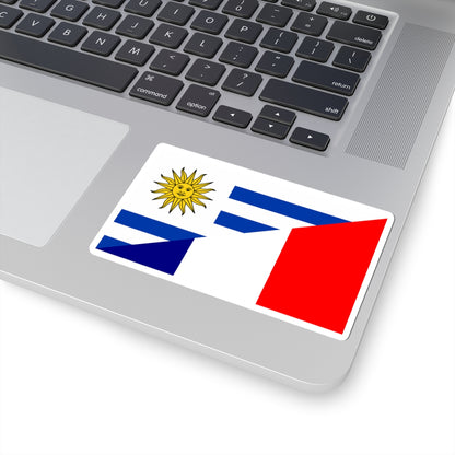 Flag of Uruguay and France (France) STICKER Vinyl Kiss-Cut Decal