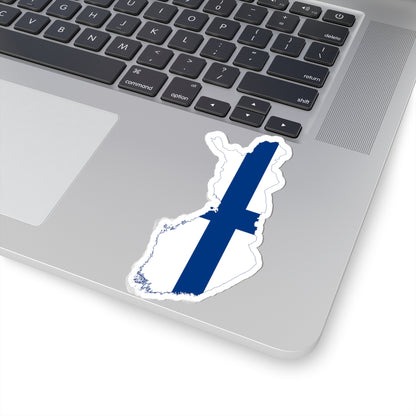 Flag-map of Finland without Aland (Finland) STICKER Vinyl Kiss-Cut Decal