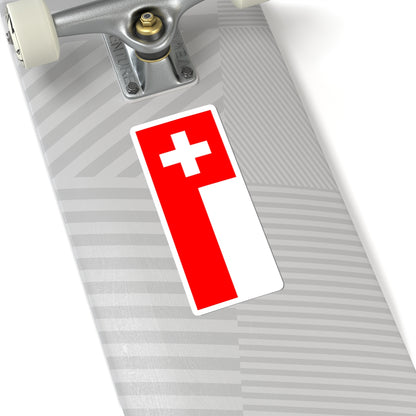 Vertical flag of Switzerland (Switzerland) STICKER Vinyl Kiss-Cut Decal