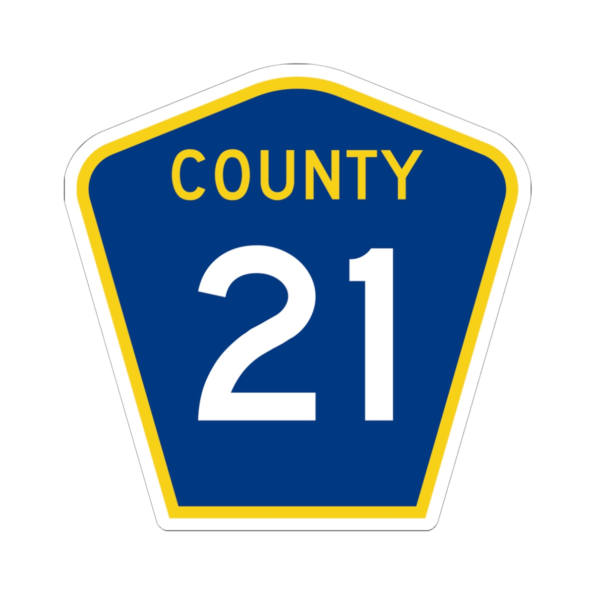 County 21 MN (Minnesota) (Road Sign) STICKER Vinyl Kiss-Cut Decal
