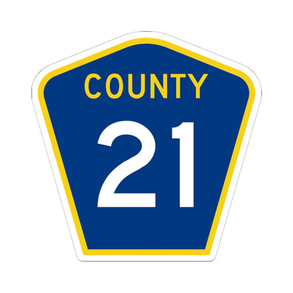 County 21 MN (Minnesota) (Road Sign) STICKER Vinyl Kiss-Cut Decal