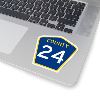 County 24 MN (Minnesota) (Road Sign) STICKER Vinyl Kiss-Cut Decal