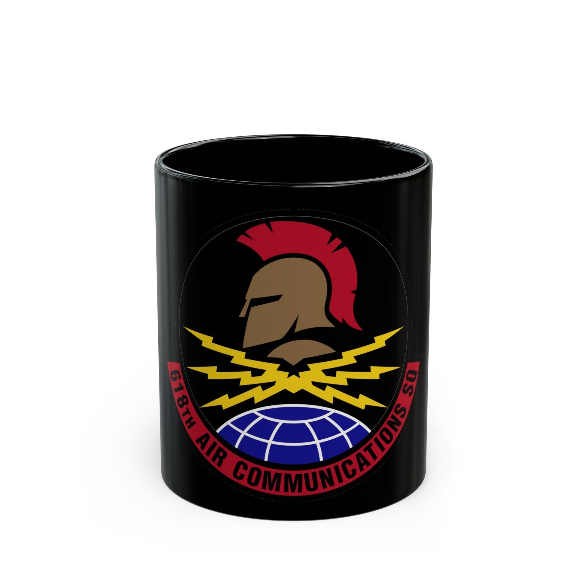 618 Air Communications Squadron AMC (U.S. Air Force) Black Coffee Mug-11oz-The Sticker Space