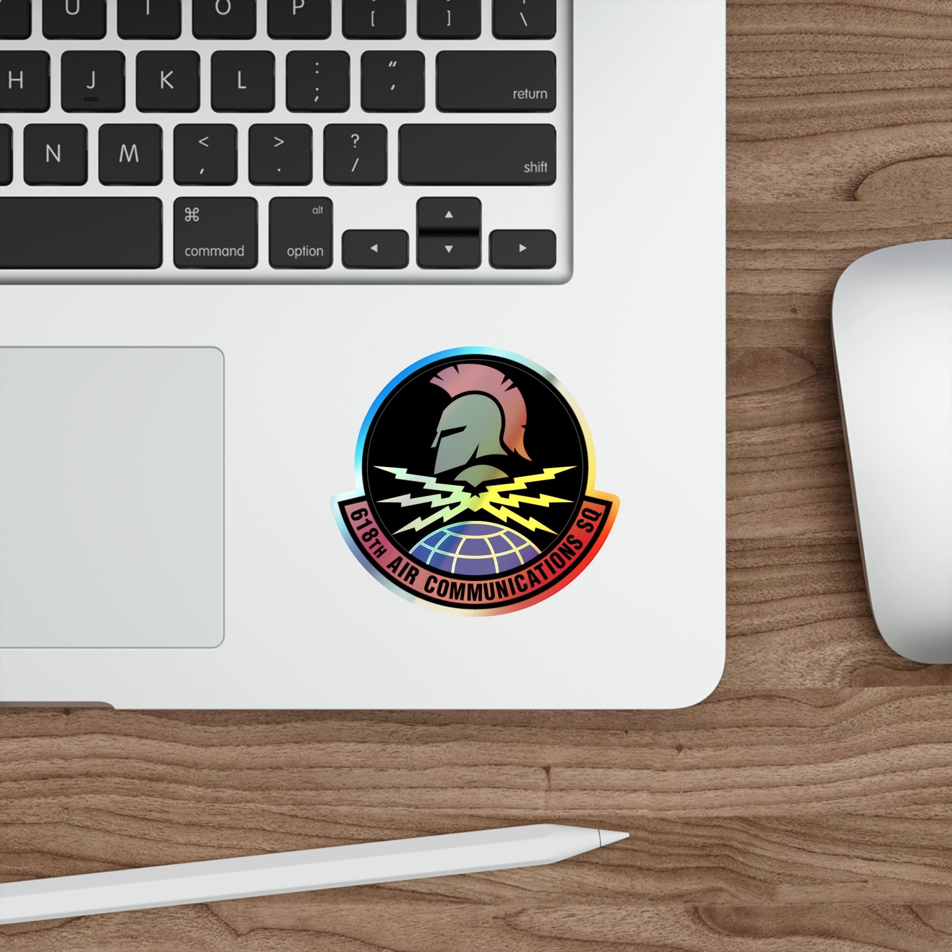 618 Air Communications Squadron AMC (U.S. Air Force) Holographic STICKER Die-Cut Vinyl Decal-The Sticker Space