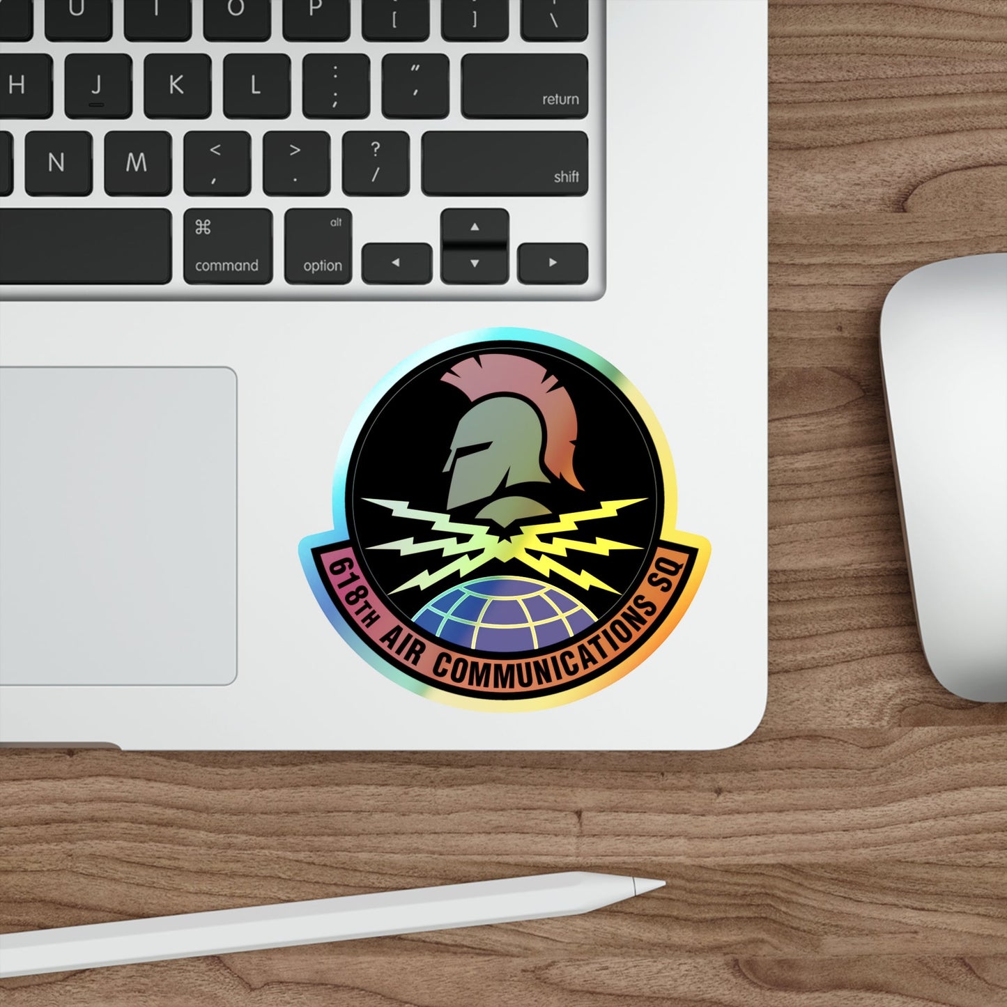 618 Air Communications Squadron AMC (U.S. Air Force) Holographic STICKER Die-Cut Vinyl Decal-The Sticker Space